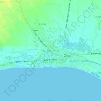 Poblacion West topographic map, elevation, terrain