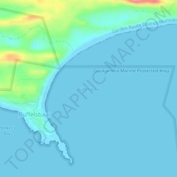 Buffelsbaai topographic map, elevation, terrain