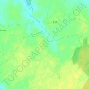 Pouillac topographic map, elevation, terrain