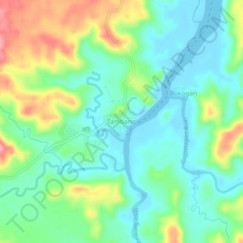 Tambang topographic map, elevation, terrain