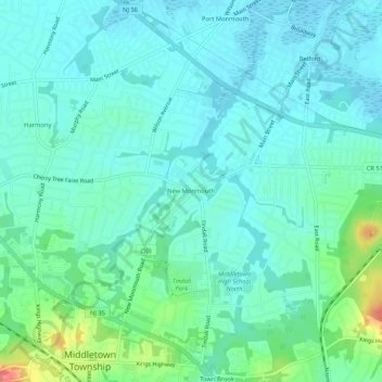 New Monmouth topographic map, elevation, terrain