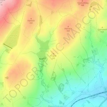 Copse Hill topographic map, elevation, terrain