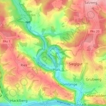 Reut topographic map, elevation, terrain