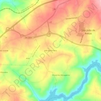 Vale do Pinheiro topographic map, elevation, terrain