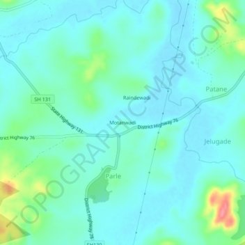 Motanwadi topographic map, elevation, terrain