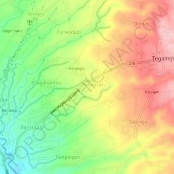 Semen topographic map, elevation, terrain