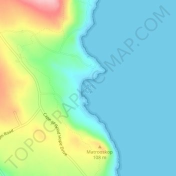 Buffels Bay topographic map, elevation, terrain