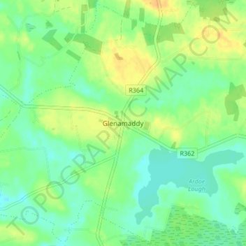 Glenamaddy topographic map, elevation, terrain