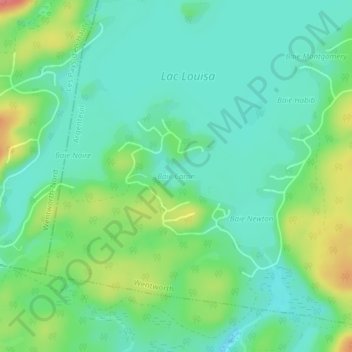 Baie Caron topographic map, elevation, terrain