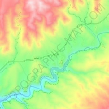Ghoufi topographic map, elevation, terrain