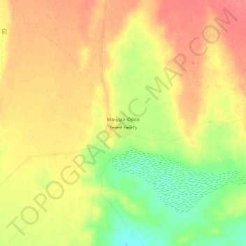 Mandal-Ovoo topographic map, elevation, terrain