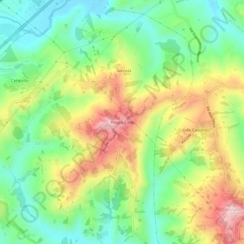 Poggio Cono topographic map, elevation, terrain