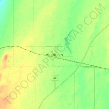 Aberdeen topographic map, elevation, terrain