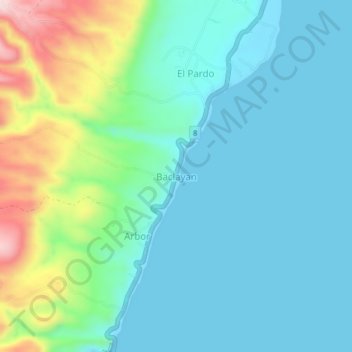 Baclayan topographic map, elevation, terrain