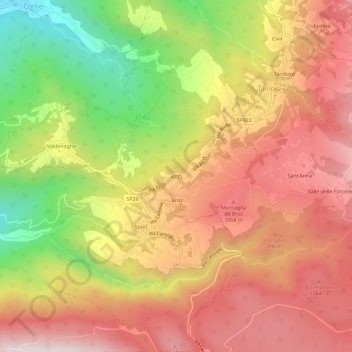 All'Ò topographic map, elevation, terrain