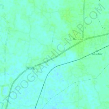 Bansihari topographic map, elevation, terrain