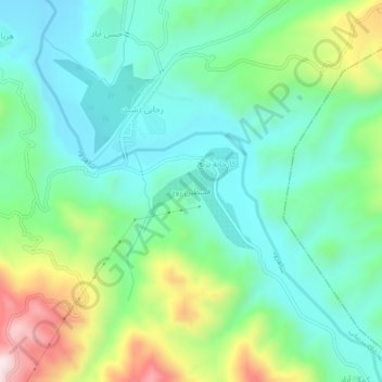 Qostin Rud topographic map, elevation, terrain