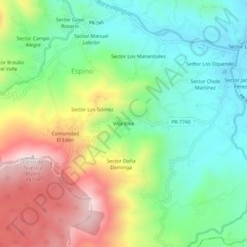 Villa Kike topographic map, elevation, terrain