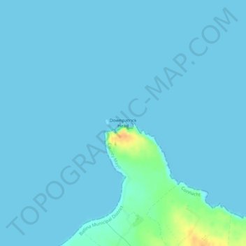 Downpatrick Head topographic map, elevation, terrain