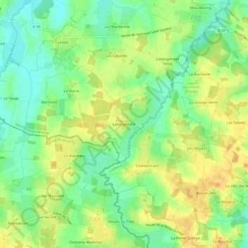 Labergement topographic map, elevation, terrain