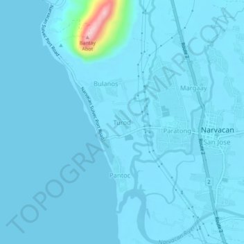 Turod topographic map, elevation, terrain