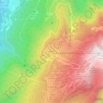 Le Recoin topographic map, elevation, terrain