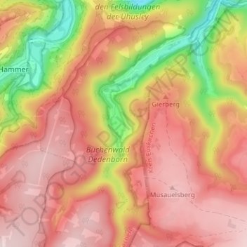 Hirschrott topographic map, elevation, terrain