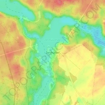 Zermützel topographic map, elevation, terrain
