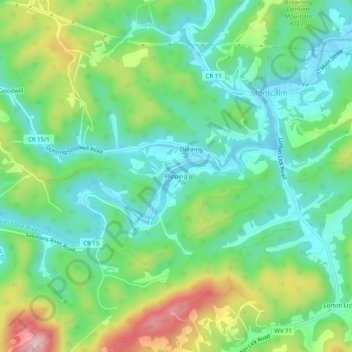 Flipping topographic map, elevation, terrain