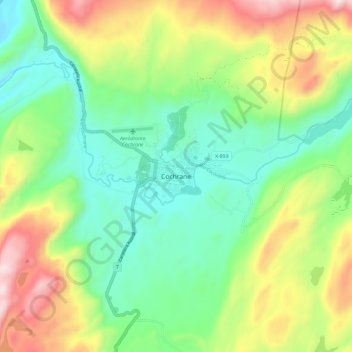 Cochrane topographic map, elevation, terrain