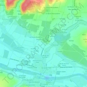Montet topographic map, elevation, terrain