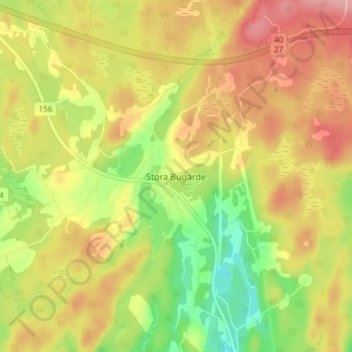 Stora Bugärde topographic map, elevation, terrain