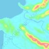 Bangau topographic map, elevation, terrain