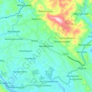 Menikhinna topographic map, elevation, terrain