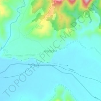 Jaisinghpur topographic map, elevation, terrain