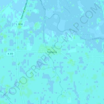 Tettens topographic map, elevation, terrain