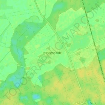 Nassenheide topographic map, elevation, terrain