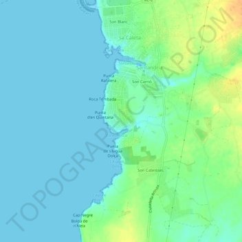 Cala Blanca topographic map, elevation, terrain
