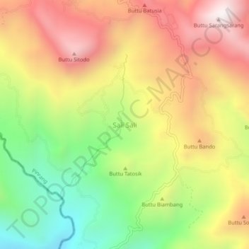 Sali Sali topographic map, elevation, terrain
