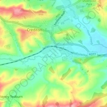 Fordton topographic map, elevation, terrain