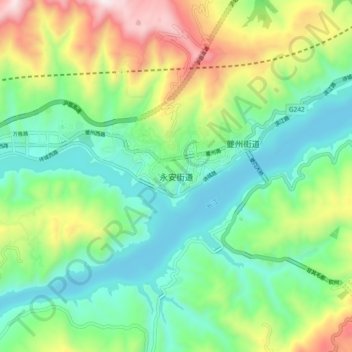 Yong'an topographic map, elevation, terrain