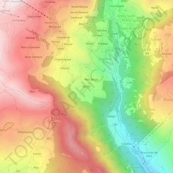 Berzin topographic map, elevation, terrain
