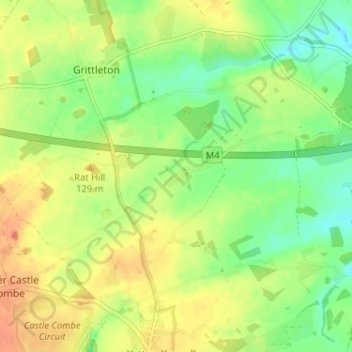 Sevington topographic map, elevation, terrain