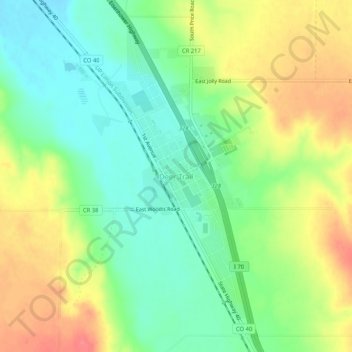 Deer Trail topographic map, elevation, terrain