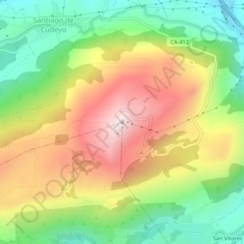Pico Llen topographic map, elevation, terrain