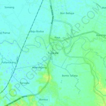 Turikale topographic map, elevation, terrain