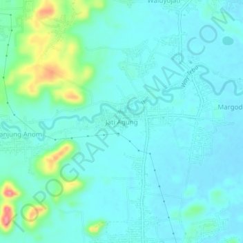 Jati Agung topographic map, elevation, terrain