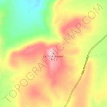Cerro Huaiquimil topographic map, elevation, terrain