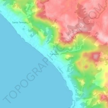 Carmen topographic map, elevation, terrain