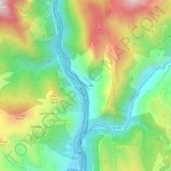 Le Chaudan topographic map, elevation, terrain